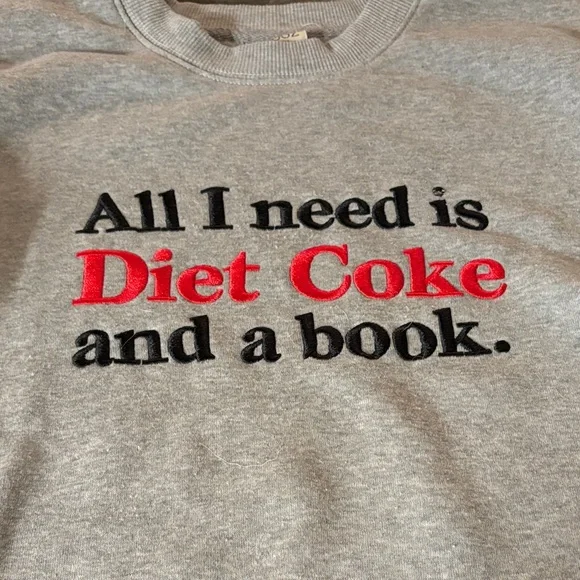 Gray Diet Coke Sweatshirt with Fun Text - Picture 2 of 4